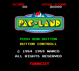 Pac-Land title screen for TurboGrafx-16